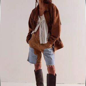 Free People We The Free Knox Vegan Fringe Leather Jacket